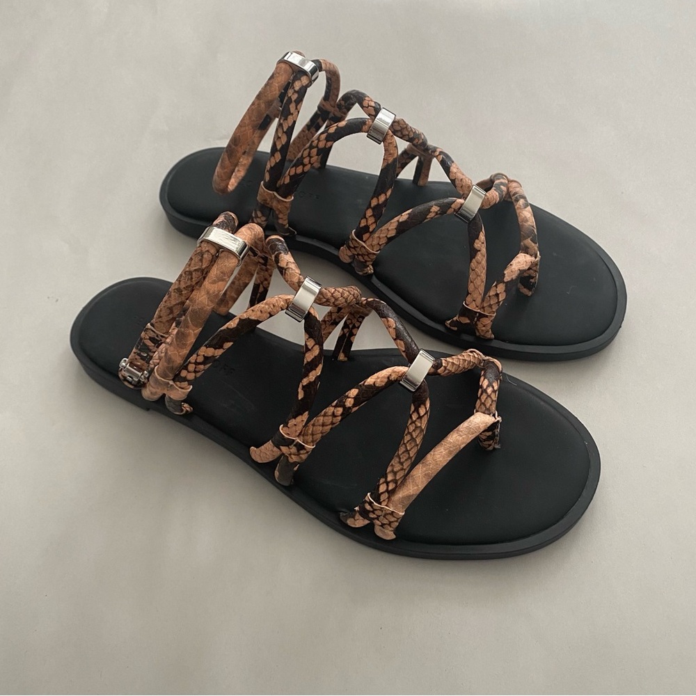 Rebecca Minkoff Women’s Sarle Too Strappy Sandals Size 7.5 Rosewood Leather NWT